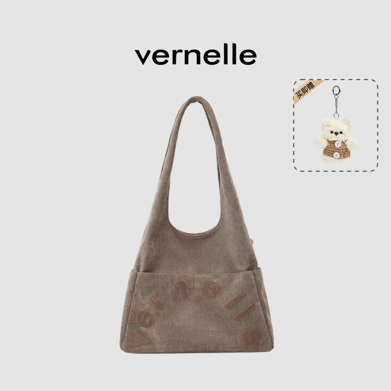 vernelle秋冬大容量口袋包帆布托特包单肩包女包