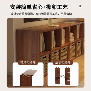 实木自由组合书柜幼儿园格子柜家用靠墙书架客厅落地置物架储物柜