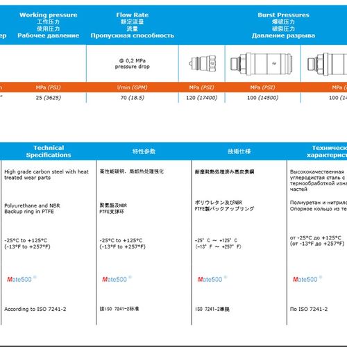 倍润FASTER液压快速接头快换接头碳钢锥面4SRPV 12 GAS F系列