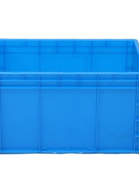 新料蓝色灰色可翻盖平盖600-340物流箱欧标加厚汽配塑胶箱长方形