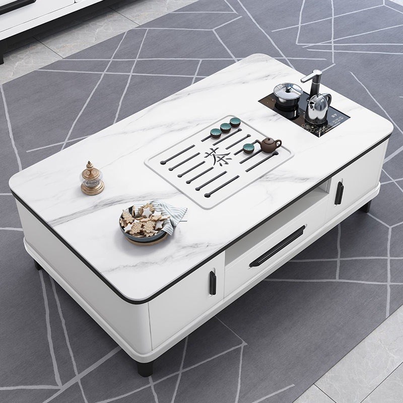 功夫泡茶岩板茶几茶具套装茶台一体轻奢现代多功能茶几电视柜组合