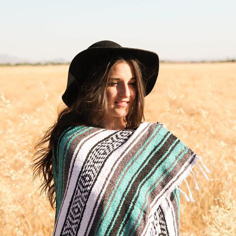 手工梭织墨西哥毯子沙滩毯沙发毯床旗桌旗搭毯家居毯野餐垫毯几何