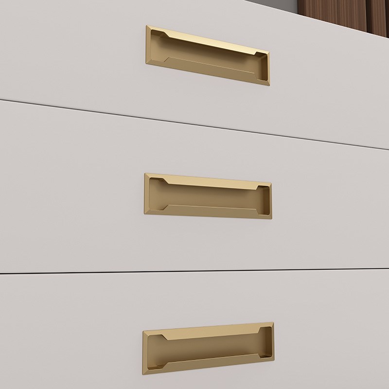 柜门暗拉手隐形轻奢极简开槽隐藏内嵌式抽屉橱柜子衣柜把手黑色