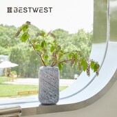 彩色水磨石直筒柱状水培玻璃花瓶样板间花器软装 Best west 饰品