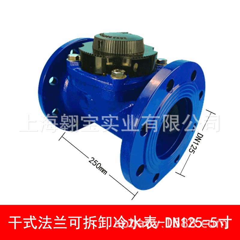 埃美柯法兰水表LXLG-E铁壳螺翼式干式可拆卸芯机械数字冷水表069