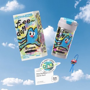 uooha多巴胺纯钛杯咖啡杯保温杯内胆男女士水杯吸管杯子生日礼物