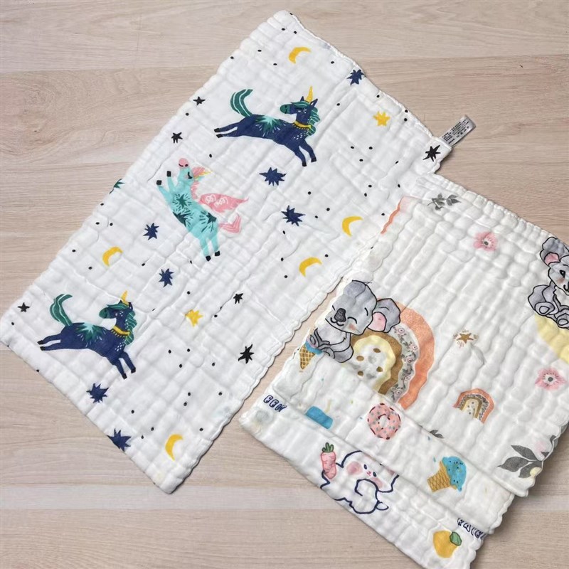 A31六层泡泡纱口水巾B小方巾图案多25*25