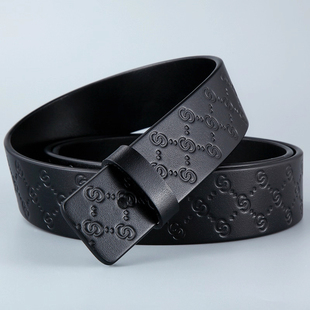 高端不带头皮带男真皮皮带男士腰带身纯打孔无扣皮条商务牛皮裤带