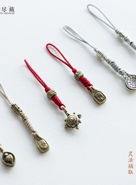 黄铜藏银佛珠手串侧挂卡子