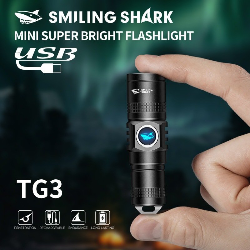 Mini strong light rechargeable multi-function flashlight