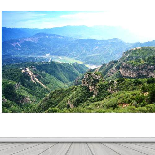 名山北岳恒山背靠大山有山无水招财自粘装饰画客厅办公室背景墙