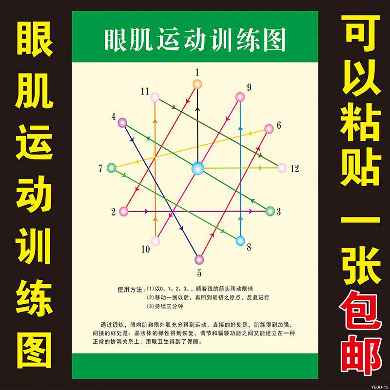 新品视力增视图远视表 近视弱视远眺图眼肌运动图视力矫正训练图