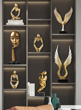 新中式轻奢高档摆件客厅玄s关酒柜博古架家居装饰品创意工艺礼品