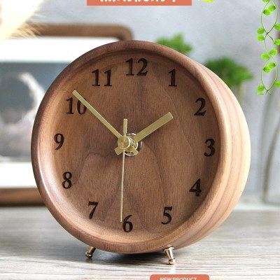 新款实木桌面卧室钟表台钟静音简约创意放式时钟摆座钟胡桃木摆台,家居饰品,台钟/闹钟,淘宝优惠券,粉丝福利购,淘宝优惠卷