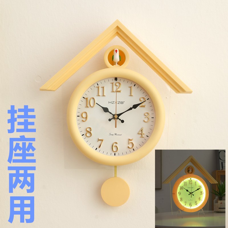 布谷鸟整点报时挂钟客厅s时钟壁钟创意代表简约壁灯现代钟表家用