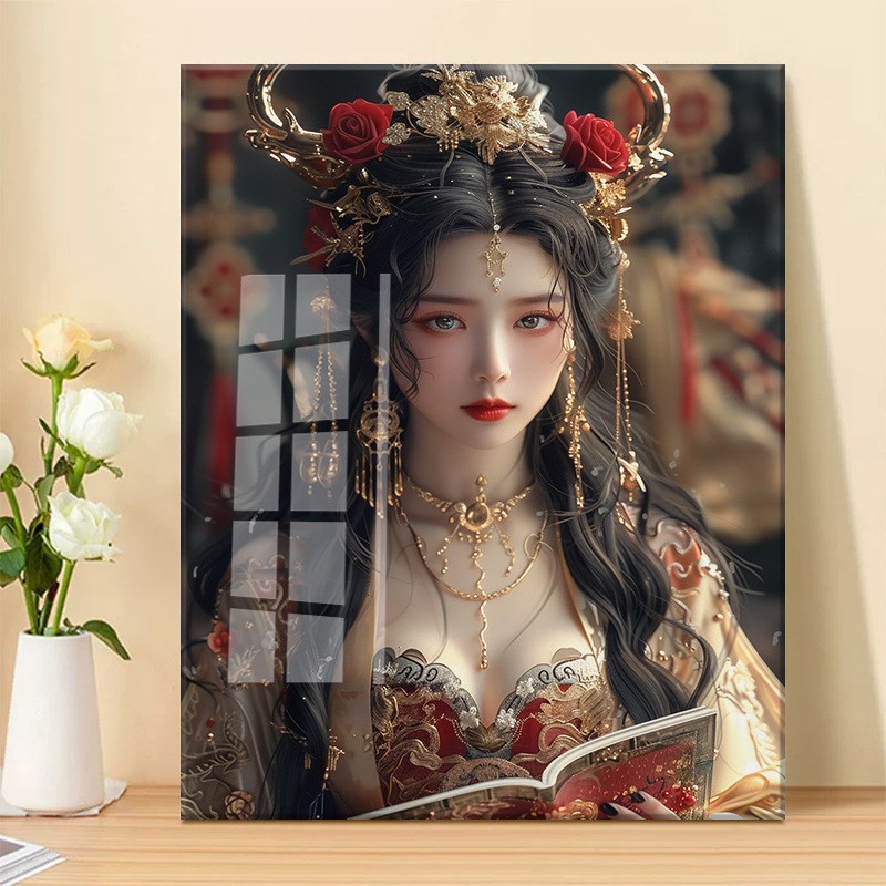 古风美女十字绣自己绣2024新款满绣图手工钻石绣卧室小幅