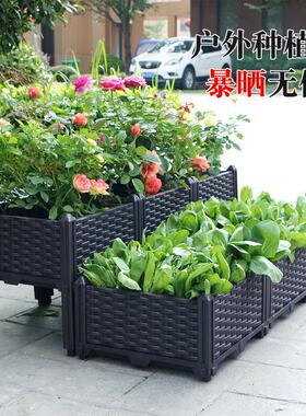 加厚款阳台楼顶种菜花盆种植花箱树脂塑料蔬菜专用树脂加厚花箱