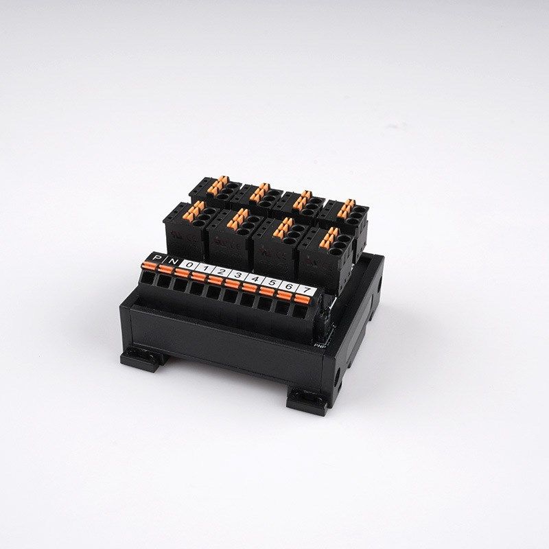 PLC端子台直插MIT08-2 牛角中继接线端子台IDC8芯FC/IO转接端子排