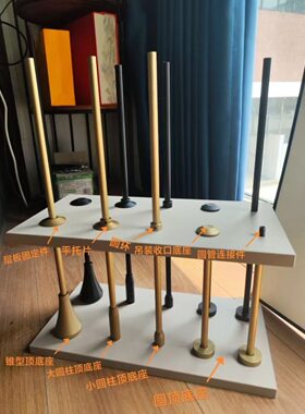 极简轻奢铝合金圆管置物架吊架收纳架悬挂落地立柱装饰展示架书架
