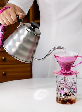 HARIOv60滤杯陆家嘴咖啡节联名手冲咖啡套装手冲壶滤杯粉色咖啡壶