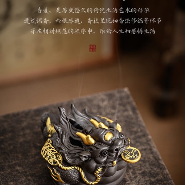 紫砂招财金蟾香炉禅意家用室内茶道茶宠摆件檀香盘香创意香薰炉