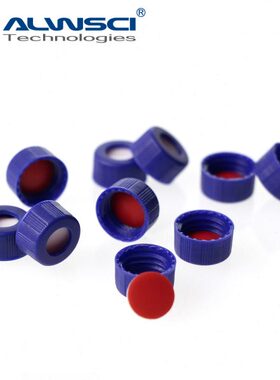 蓝色2竖条纹PP进样瓶盖盖M硅胶垫片PTFE开孔5垫自动 -429L