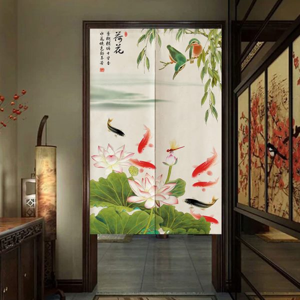 门帘家用隔断帘卧室遮挡帘免打孔客厅卫生间布艺帘子厕所半截挂帘