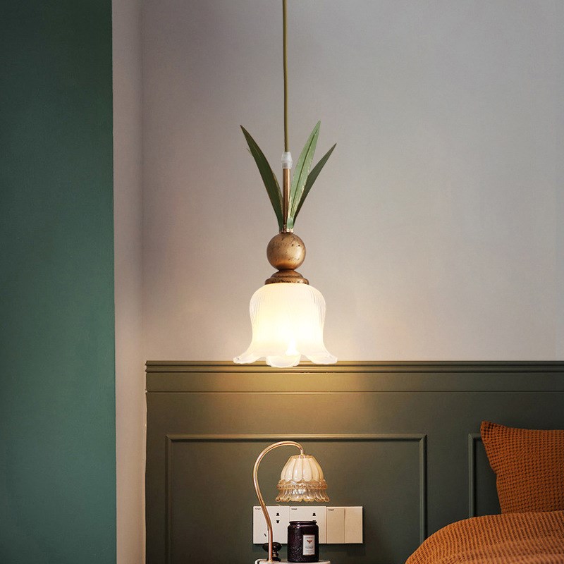 法式田园卧室床头小吊灯现代简约美式复古个性创意餐厅吧台吊线灯