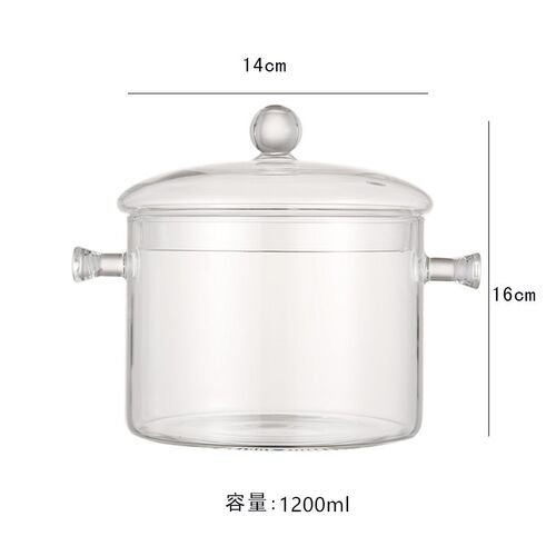 高硼硅双耳玻璃锅煲汤烧水锅家用电陶炉明火直烧耐热高温炖煮汤锅