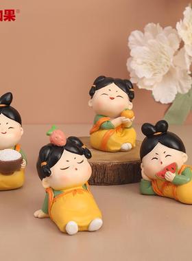 唐小圆系列唐仕女摆件可爱治愈装饰品办公室工位桌面送生日礼物女
