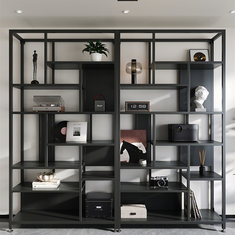 意式轻奢置物架落地客厅s展示陈列靠墙一体多层收纳家用装饰隔断