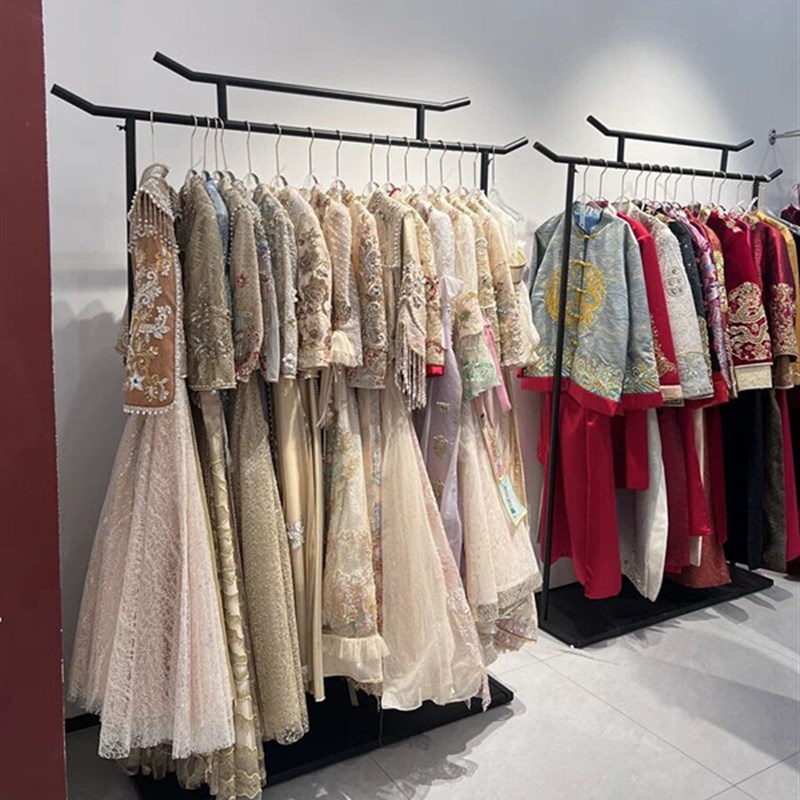 新中式婚纱架子汉服展示架复古简约秀禾J货架落地式旗袍礼服陈列