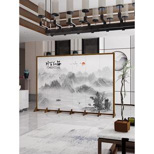 屏风隔断客厅办公折叠移动简约现代轻奢卧室遮挡家用简易折屏 中式