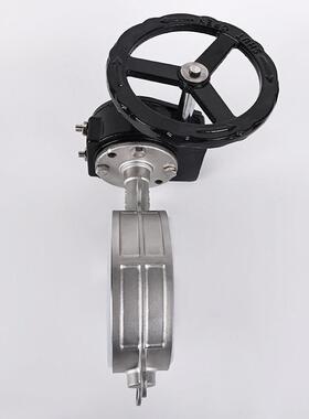 304不锈钢双蝶阀D71X-10P手动手柄软密封硅胶阀2英寸Dn80