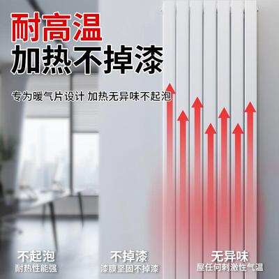暖气片专用漆水性油漆金属防锈漆铸铁暖气管耐高温翻新银粉漆白色