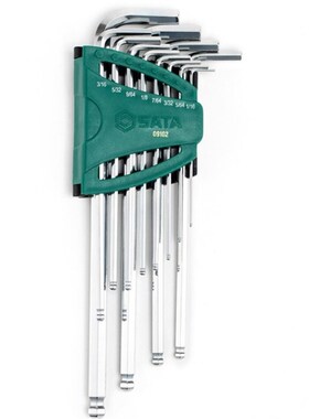 世达(SATA)12件英制特长球头内六角扳手组套世达 09102内六角