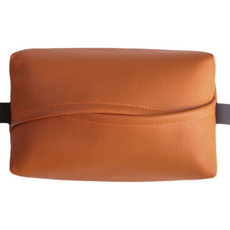 荔枝纹超纤皮轻奢车载纸巾盒挂式绑带车内抽纸盒扶手箱椅背纸之新