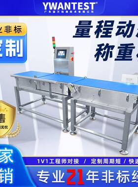 东莞YW400称重机气吹推杆皮带称分装剔除PVC材质配备USB接口