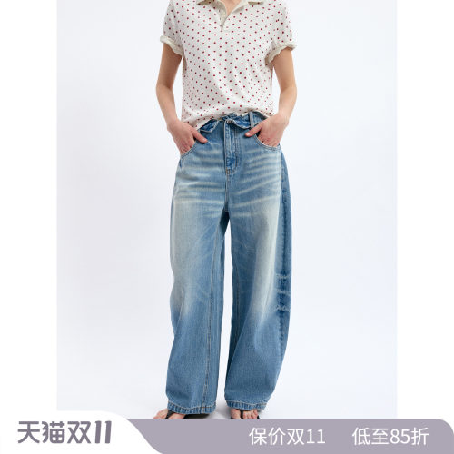 翻腰弯刀牛仔裤时尚百搭