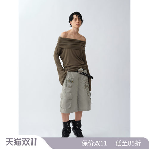 SlouchTop一字肩上衣