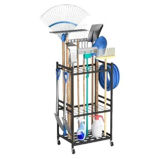 带存储钩 甄选重型钢花园工具架 黑色实用架防锈多功能阳台重型