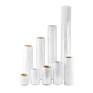 甄选pe缠绕膜拉伸膜厂50cm工业宽用大卷打包膜托盘自粘塑料保护膜