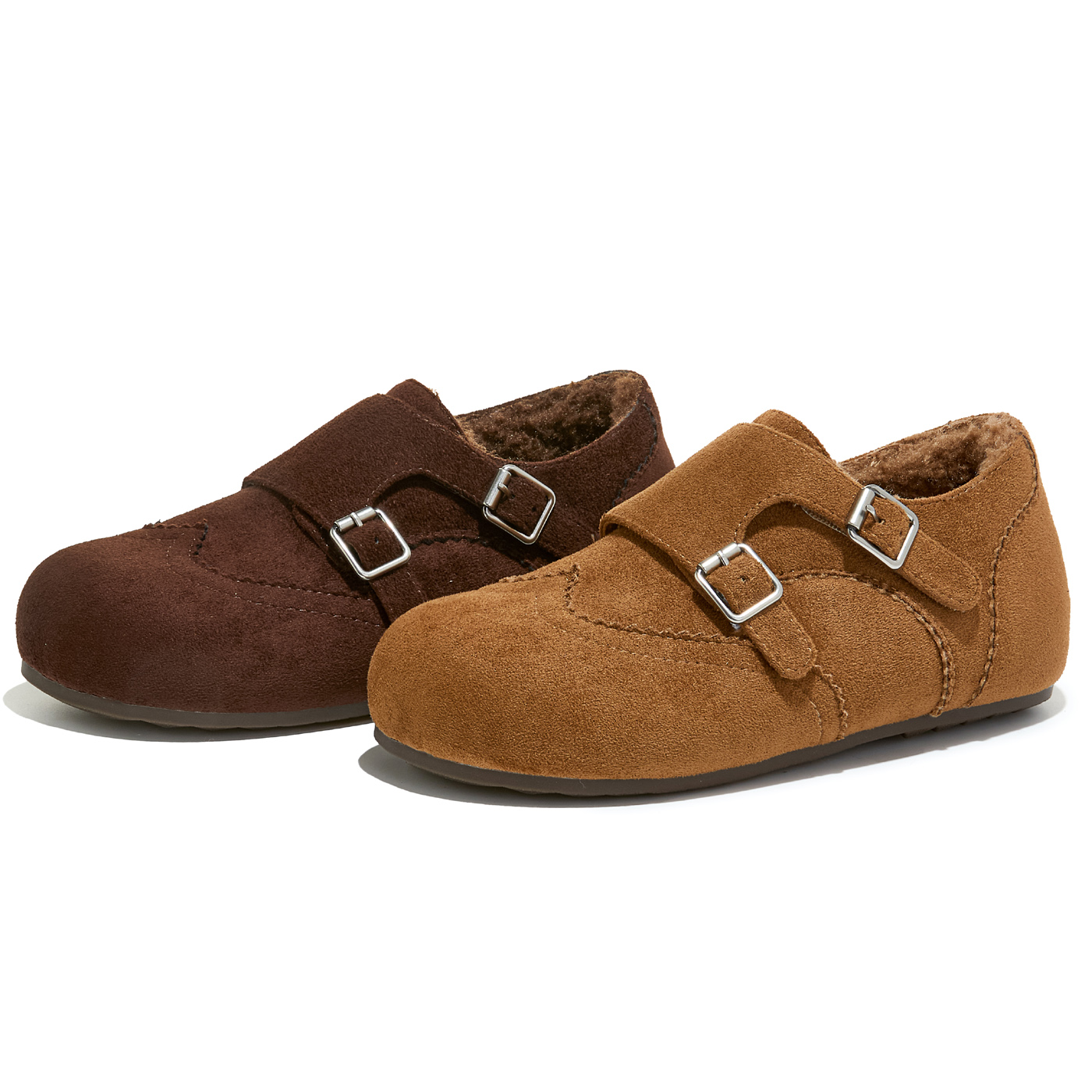 新款加绒保暖毛毛鞋女轻奢真皮乐福鞋时尚内增高单鞋