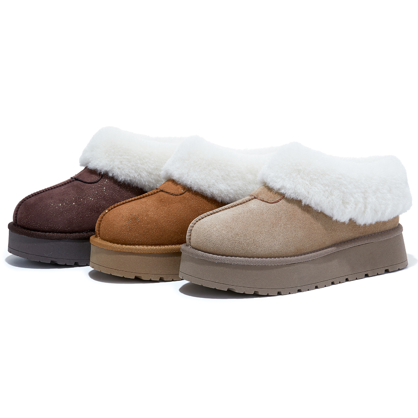 新款厚底雪地靴加绒加厚毛毛鞋女棉鞋复古靴子