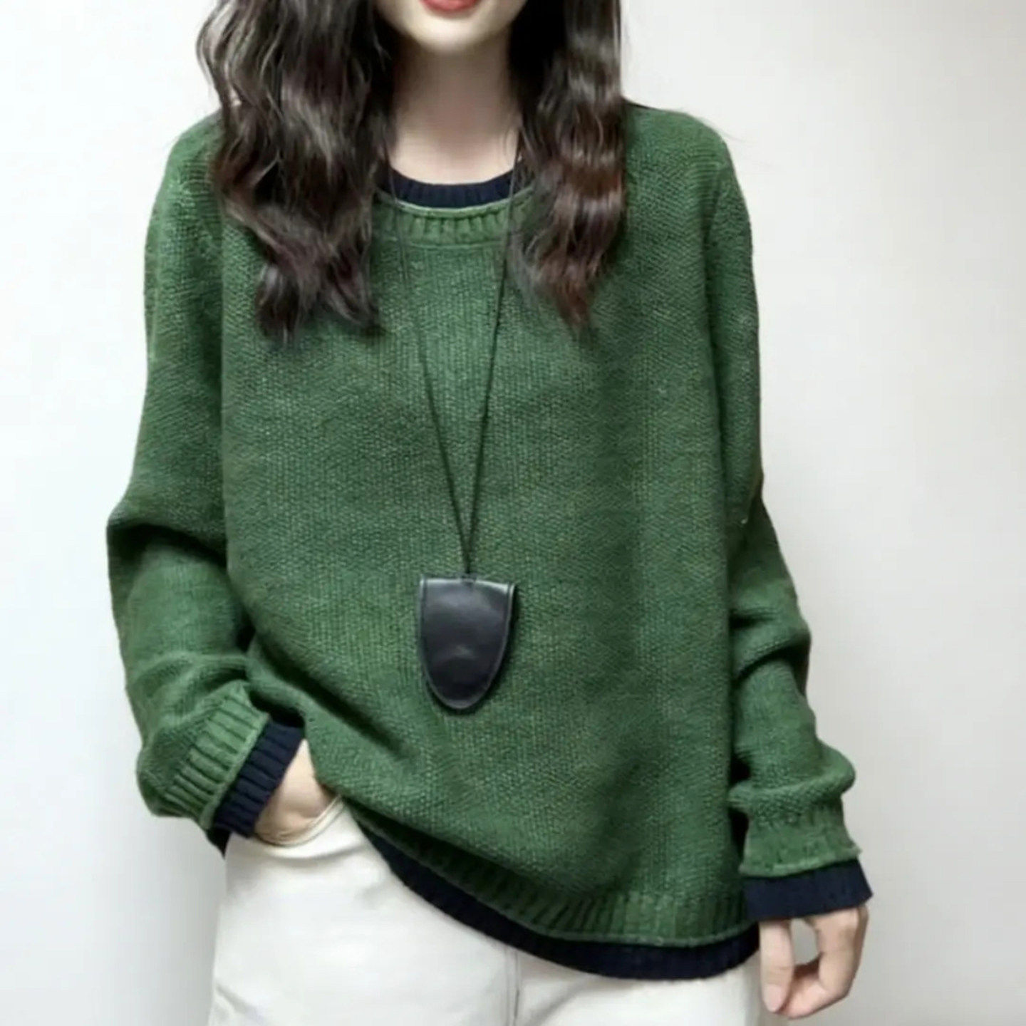 今泽女装圆领百搭厚款正版荷叶袖针织衫女士毛衣百搭时尚加厚上衣,女装/女士精品,毛针织衫,淘宝优惠券,粉丝福利购,淘宝优惠卷