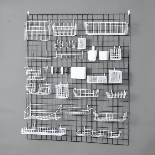 网格置物架挂篮托盘盆栽超市网片挂架铁艺照片墙配件厨房收纳篮筐