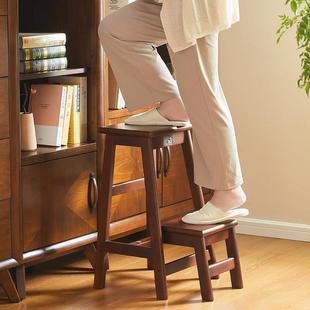 梯凳两用实木多功能折叠家用梯榫卯台阶登高梯子凳子两用
