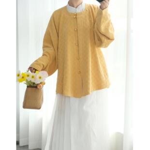 翰云纪 言秋 明制汉服女秋冬立领圆领弓袋袖