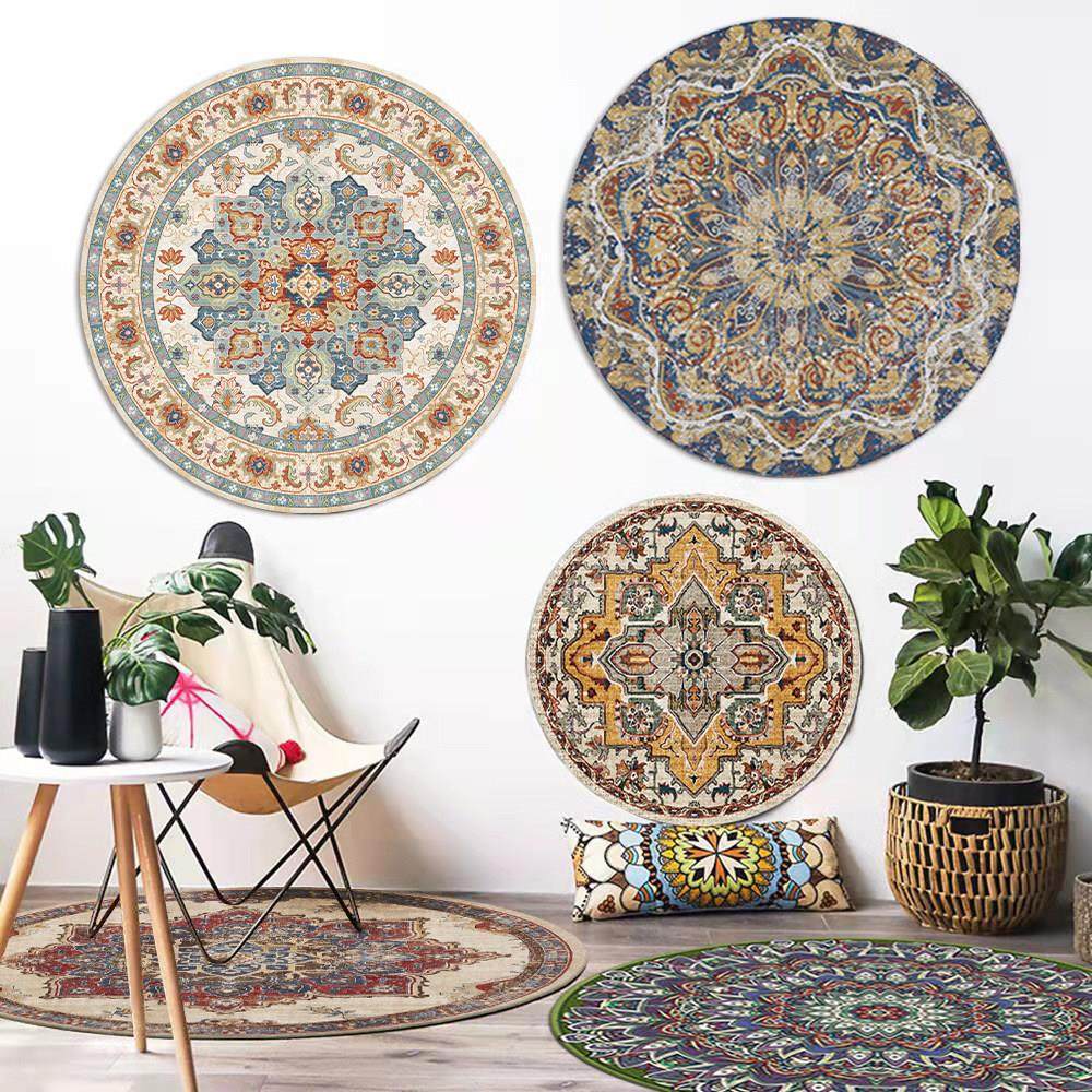 北欧复古圆形地毯美式轻奢地垫客厅卧室书房茶几毯沙发吊篮床边毯,居家布艺,地毯,淘宝优惠券,粉丝福利购,淘宝优惠卷