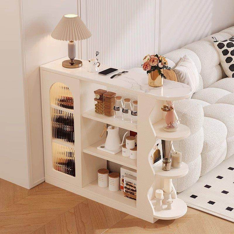 奶油风岩板吧台桌长条桌客厅沙发隔断柜酒柜一体小户型家用玄关柜,住宅家具,吧台,淘宝优惠券,粉丝福利购,淘宝优惠卷